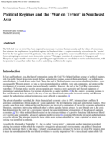 Political Regimes and the 'War on Terror' in Southeast Asia