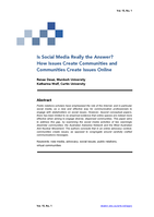 Is social media really the answer? How issues create communities and communities create issues online
