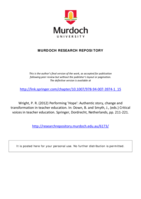 Performing 'Hope': Authentic story, change and transformation in teacher education