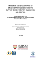 Detection and strain typing of Brachyspira hyodysenteriae to support swine dysentery eradication and control