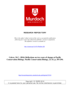 Reflections on two years of change at Pacific Conservation Biology