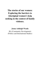 The stories of our women: Exploring the barriers to Aboriginal women’s help seeking in the context of family violence