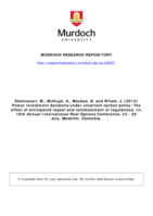 Power investment decisions under uncertain carbon policy: The effect of anticipated repeal and reinstatement of regulations