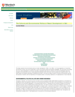 The cultural and environmental politics of resort development in Bali