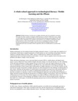 A whole-school approach to technological literacy: Mobile learning and the iPhone