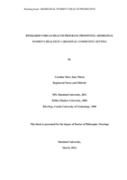 Bindjareb Yorgas Health Program: Promoting Aboriginal women's health in a regional community setting