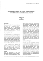 Rethinking practices for gifted young children: A collaborative action learning project