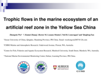 Trophic flows in the marine ecosystem of an artificial reef zone in the Yellow Sea China