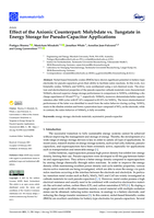 Effect of the anionic counterpart: Molybdate vs. tungstate in energy storage for pseudo-capacitor applications