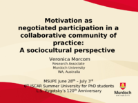 Motivation as negotiated participation in a collaborative community of practice: A sociocultural perspective