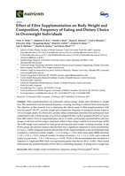 Effect of fibre supplementation on body weight and composition, Frequency of eating and dietary choice in overweight individuals
