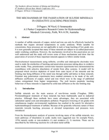 The mechanisms of the passivation of sulfide minerals in oxidative leaching processes