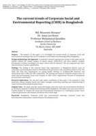 The current trends of Corporate Social and Environmental Reporting (CSER) in Bangladesh