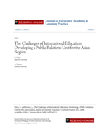 The challenges of international education: developing a public relations unit for the Asian region