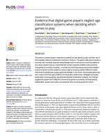 Evidence that digital game players neglect age classification systems when deciding which games to play