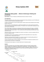 Sheepmeat eating quality - affects of animal age, finishing and processing. Sheep Updates