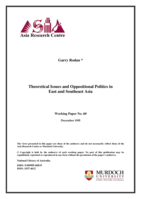 Theoretical Issues and Oppositional Politics in East and Southeast Asia