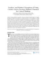 Teachers' and mothers' perceptions of using creative arts to develop children's potential for critical thinking