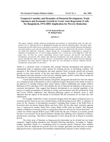 Temporal causality and dynamics of financial development, trade openness, and economic growth in Vector Auto Regression (VAR) for Bangladesh, 1974-2003: Implication for poverty reduction