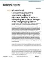 No association between intravenous fluid volume and endothelial glycocalyx shedding in patients undergoing resuscitation for sepsis in the emergency department