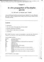 In vitro propagation of Eucalyptus species
