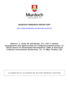 Carbon management and opportunities for Indigenous Communities