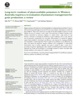 Long-term rundown of plant-available potassium in Western Australia requires a re-evaluation of potassium management for grain production: A review