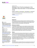 Bullying in fly-in-fly-out employees in the Australian resources sector: A cross-sectional study