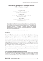 Intercultural interactions in university tutorials: A Bourdieusian analysis