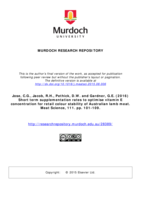 Short term supplementation rates to optimise vitamin E concentration for retail colour stability of Australian lamb meat