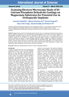 Scanning electron microscopy study of di-calcium phosphate dehydrate coatings on magnesium substrates for potential use in orthopaedic implants