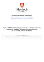 Shared academic governance in an Australian experimental university