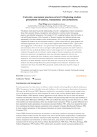 University assessment Practices at level 1: Exploring student perceptions of fairness, transparency and authenticity