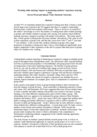 Working while studying: Impact on marketing students' experience of group work