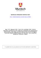 Nutrient recovery by rice crops as a treatment for aquaculture solid waste: crop yield, nutrient status and nutrient budgets. Technical Report CARD Project VIE/06/023