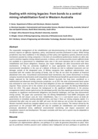 Dealing with mining legacies: from bonds to a central mining rehabilitation fund in Western Australia