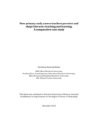 How primary early career teachers perceive and shape literacies teaching and learning: A comparative case study