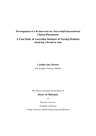 Development of a framework for successful international clinical placements: A case study of Australian Bachelor of Nursing students studying abroad in Asia