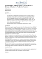 Implementation of the eLearning lifecycle model to develop reflection in pre-service teachers