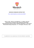 Thermal performance of passive solar designed sustainable demonstration homes in Perth, Western Australia