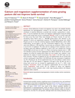 Calcium and magnesium supplementation of ewes grazing pasture did not improve lamb survival