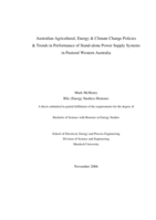 Australian agricultural, energy & climate change policies & trends in performance of stand-alone power supply systems in pastoral Western Australia