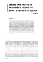 Ethnic minorities in Australia’s television news: a second snapshot