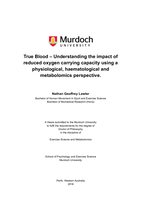 True Blood – Understanding the impact of reduced oxygen carrying capacity using a physiological, haematological and metabolomics perspective.