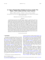 An analysis of regional climate simulations for Western Australia's wine regions-model evaluation and future climate projections