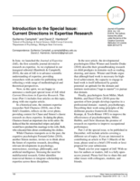 Introduction to the Special issue: Current directions in expertise research