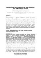 Status of rural electrification in the ‘Heart of Borneo’:Role of micro hydro projects