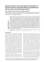 Species richness and community composition of passerine birds in suburban Perth: is predation by pet cats the most important factor?