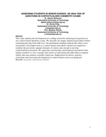 Assessing students in senior science: An analysis of questions in contextualised chemistry exams