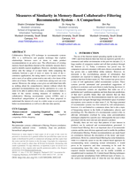 Measures of similarity in Memory-Based collaborative filtering recommender system